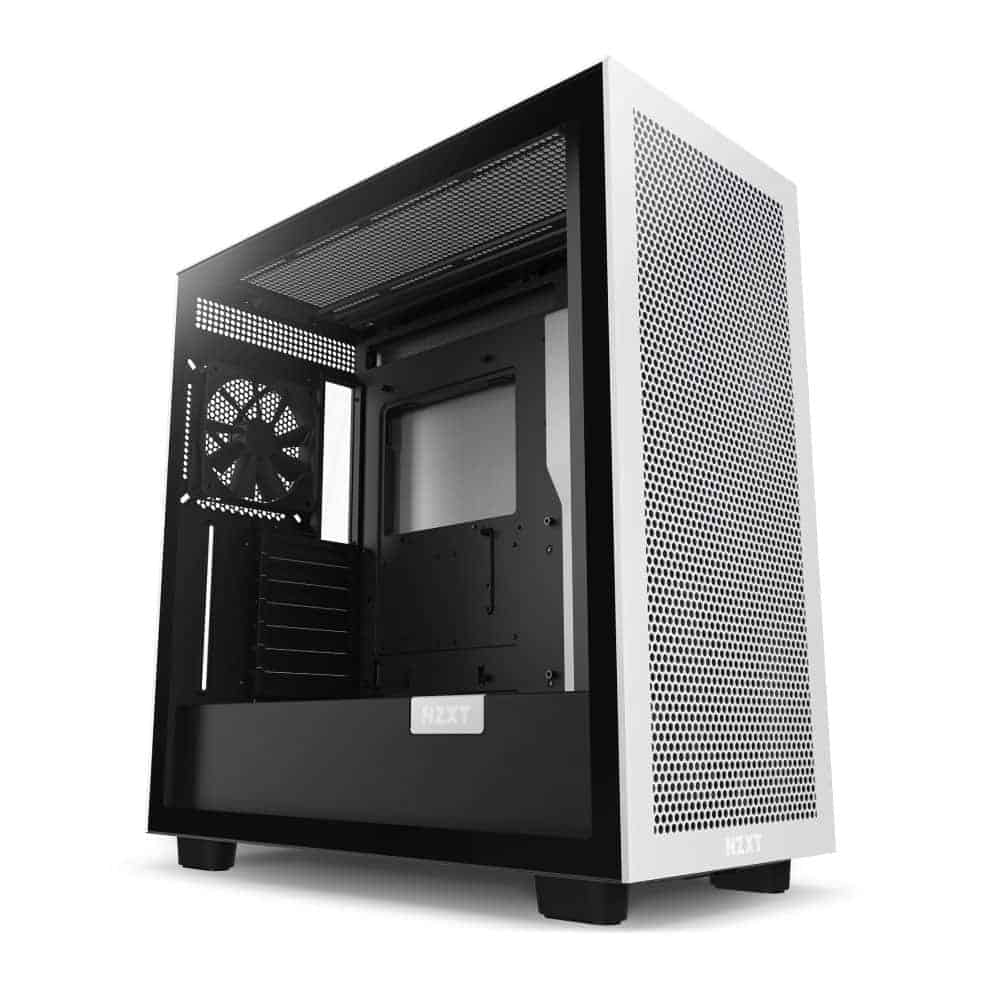 NZXT H7 Flow Black-White Mid Tower Tempered Glass PC Gaming Case